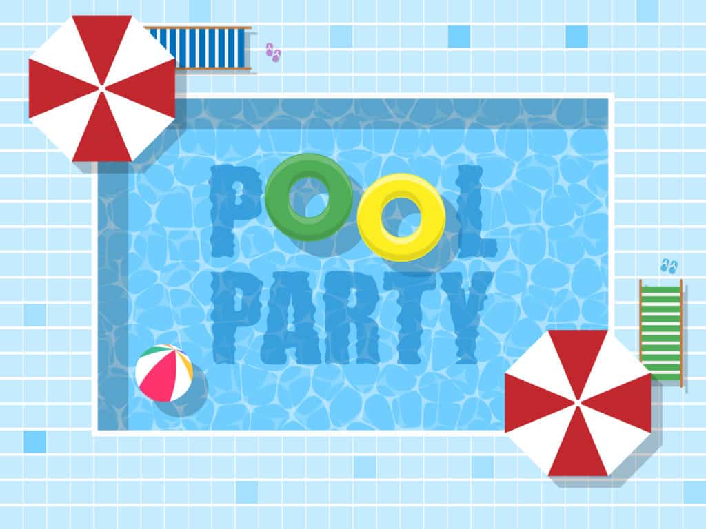 pool party logo for kids